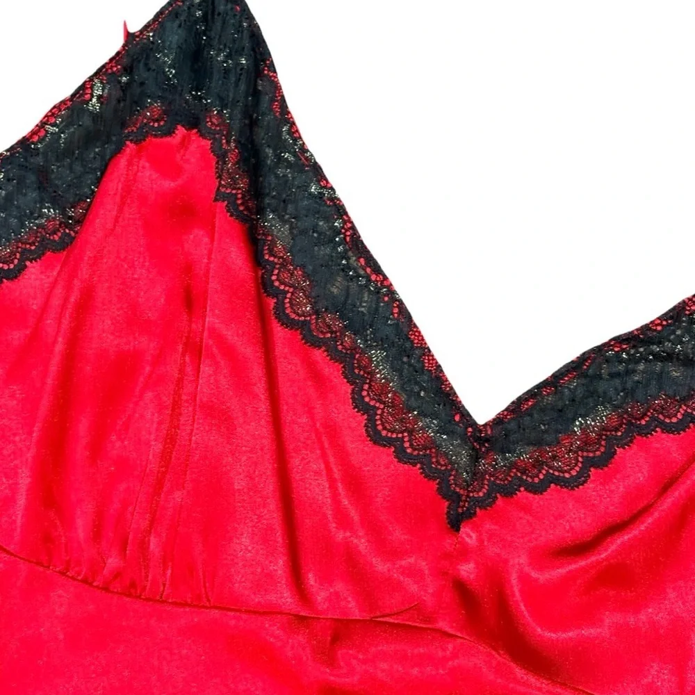 Women’s Satin Lace Pajama Set Winter Loungewear Size XXL Romantic‎
